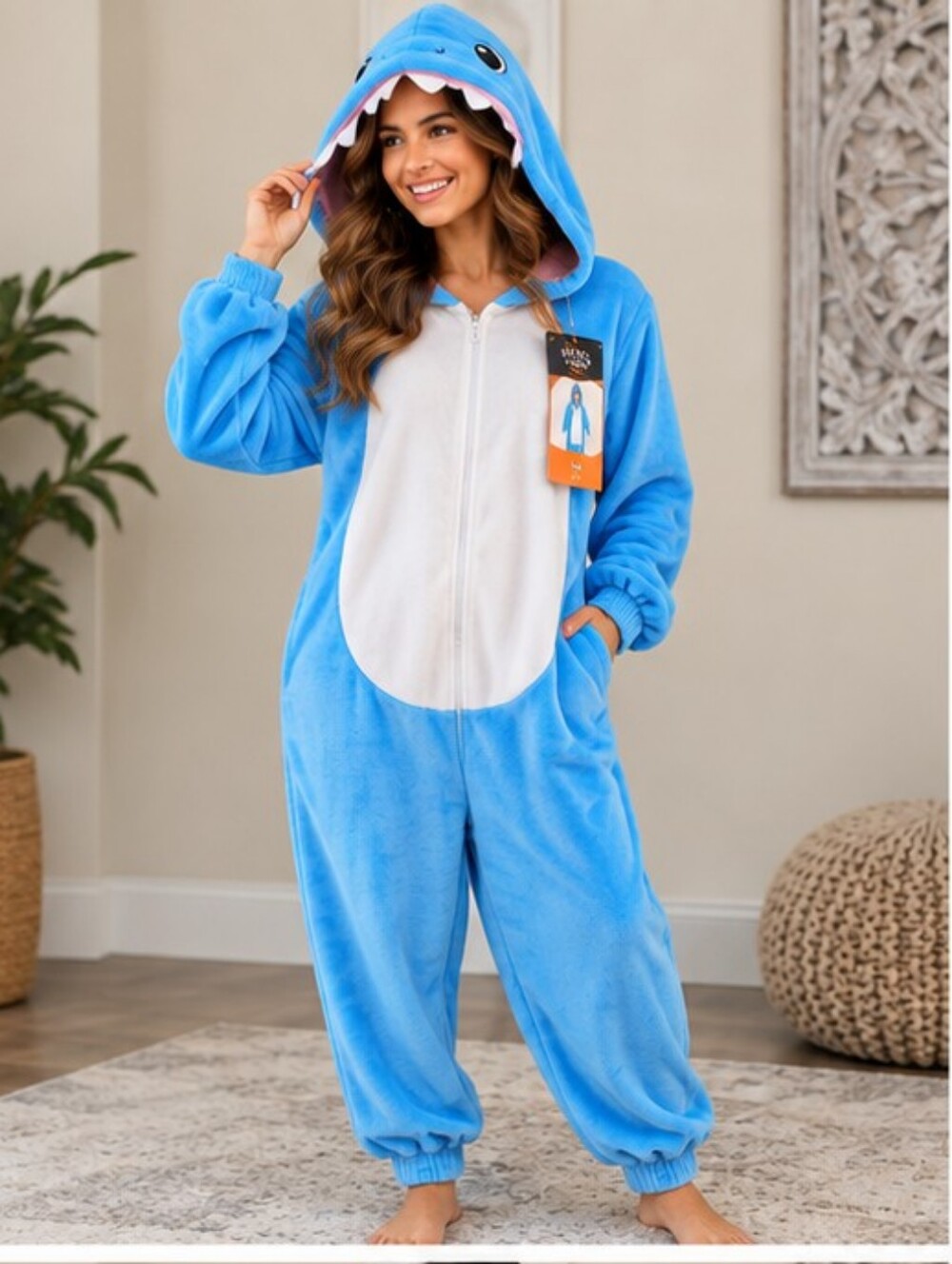 Hyde and Eek Boutique Adult Shark Costume Jumpsuit Medium NWT